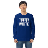 BLUE and WHITE Unisex organic sweatshirt