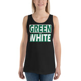 GREEN and WHITE Unisex Tank Top