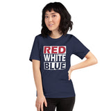 RED WHITE and BLUE Short-Sleeve Unisex T-Shirt
