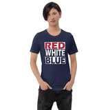 RED WHITE and BLUE Short-Sleeve Unisex T-Shirt