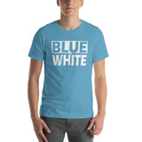 BLUE and WHITE Short-Sleeve Unisex T-Shirt