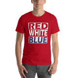 RED WHITE and BLUE Short-Sleeve Unisex T-Shirt