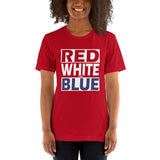 RED WHITE and BLUE Short-Sleeve Unisex T-Shirt