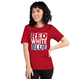 RED WHITE and BLUE Short-Sleeve Unisex T-Shirt