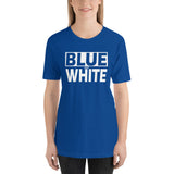 BLUE and WHITE Short-Sleeve Unisex T-Shirt