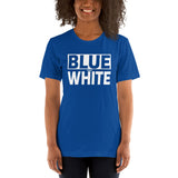 BLUE and WHITE Short-Sleeve Unisex T-Shirt
