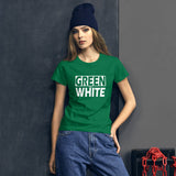 GREEN and WHITE Women's short sleeve t-shirt