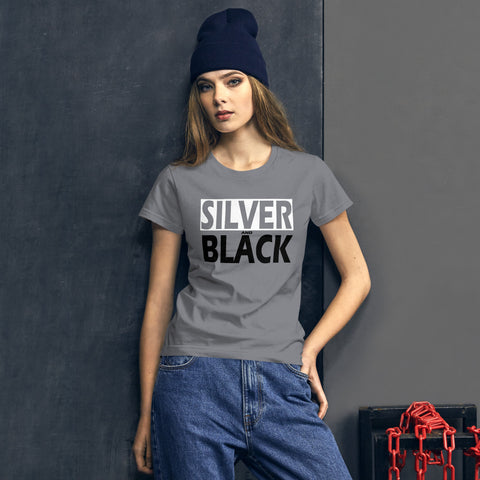 SILVER and BLACK Women's short sleeve t-shirt