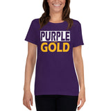 PURPLE and GOLD Women's short sleeve t-shirt