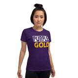 PURPLE and GOLD Women's short sleeve t-shirt